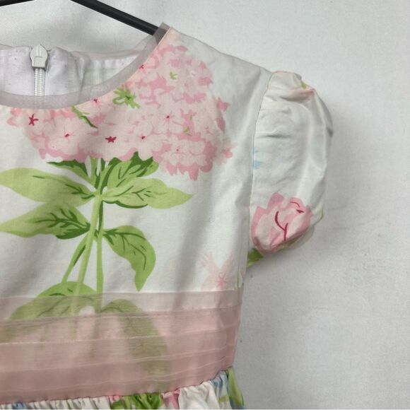 Hartstrings white floral cotton party dress EUC size 2T bow spring Easter - Picture 3 of 13